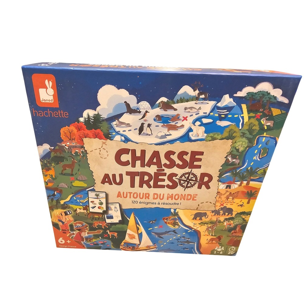Janod Hachette‎ CHASSE AU TRESOR Treasure Hunt Around the World Board Game 6+